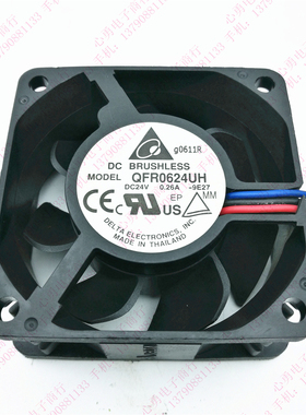 原装 QFR0624UH 6025 24V 0.26A 6CM 变频器 3线滚珠散热风扇