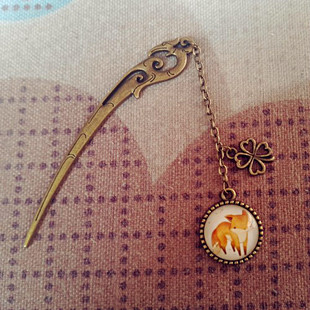 包邮复古凤钗小狐狸书签创意文具学生照片定制礼物高颜值小众礼品