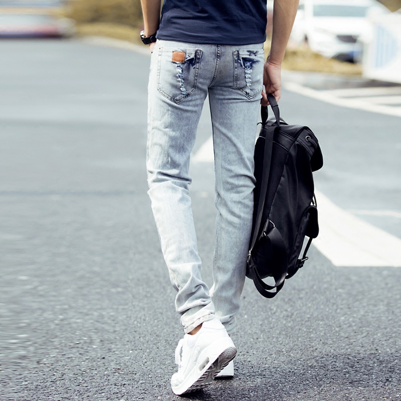 Jeans pour adolescent pieds Slim pour Quatre saisons - Ref 1469485 Image 5