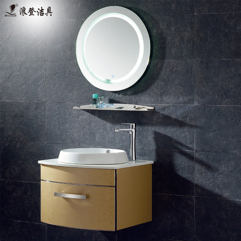 浪登 不锈钢浴室柜 挂墙卫浴柜 一体陶瓷洗脸台盆柜组合 ld-2074