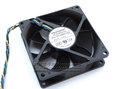 富士康8025/8CM/厘米大风量CPU机箱风扇4针/线温控调速PVA080G12Q