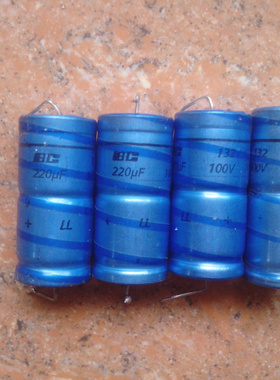 拆机 PHILIPS 飞利浦 BC标 LL 132系列 100V 220UF 轴向发烧电容