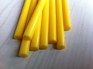 彩色热熔胶 100mm 小号彩色胶棒 热熔胶条 柠檬黄 火漆封蜡