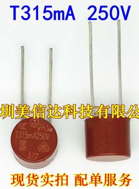 电源保险丝 液晶保险管 慢断 T315MA 0.315A 250V 圆柱 红色黑色