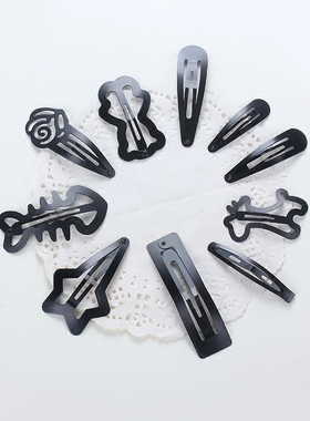 儿童卡通造型发饰黑色磨砂优质发夹BB夹宝宝刘海边夹发夹发卡女孩