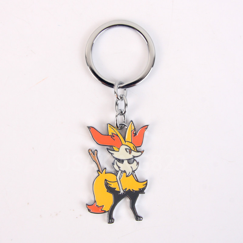 宠物小精灵神奇宝口袋妖怪长尾火狐钥匙扣金属小火耳狐钥匙圈挂件