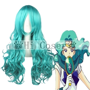 Hicoser 死神坡面妮露美少女女战士海王满 65cm浅绿 cos假发031B