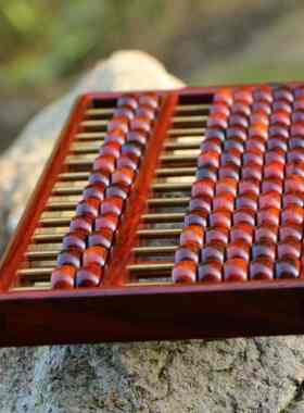 天然老挝大红酸枝算盘木质