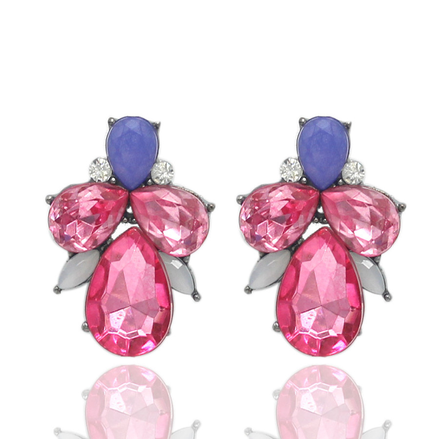 欧美风水滴花朵树脂耳环