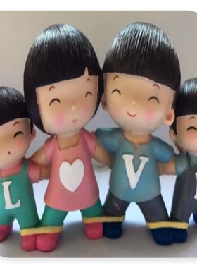 创意装饰一家四口之家love父子