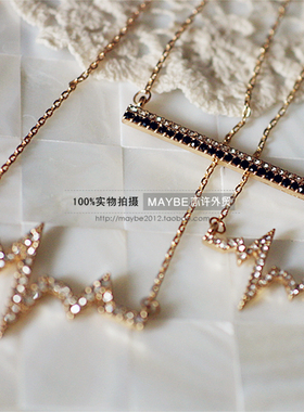 韩国欧美镶钻短项链