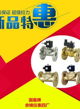 余姚市仪表四厂圆星牌RoundStar法兰电磁阀2W-160-15F全铜正品