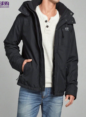 Abercrombie Fitch/AF 男士时尚休闲内抓绒加厚连帽防水夹克外套