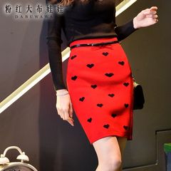 High waist skirt pink doll summer 2015 new skirt and Scarlet bags hip wool skirt women