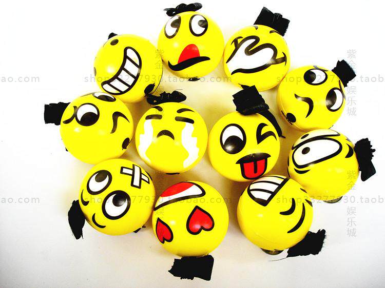 正品直销 pu海绵实心球 玩具球 手指带线球 表情发泡球 地摊货源