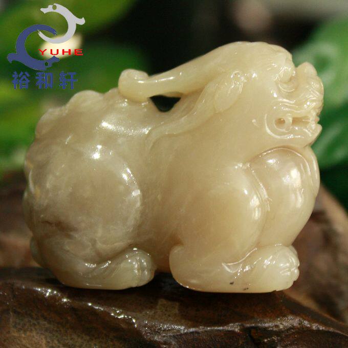 寿山石貔貅手件国石 善伯冻石 手工石雕 貔貅手把件【裕和轩】A7