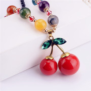 Good Korea jewelry necklace beads red cherry wild long necklace women''''''''s accessories