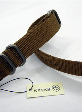 18/20/22/24mmNATO Zulu 316L钢扣 北约厚尼龙表带卡其色喷砂亚光