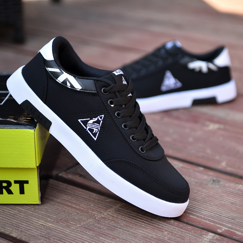 Summer men's canvas shoes to help low student flat shoes breathable shoes wild casual shoes tide shoes Korean version of the trend