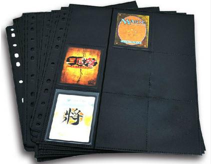 进口黑底双面竖插4格/9格活页