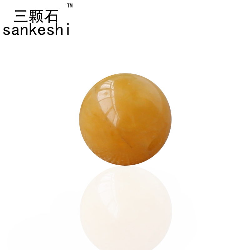 diy巴西天然珠子半成品老黄玉