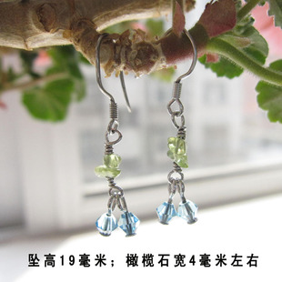 橄榄石 耳坠银钩 女款宫廷欧美韩 就一件 实物拍摄