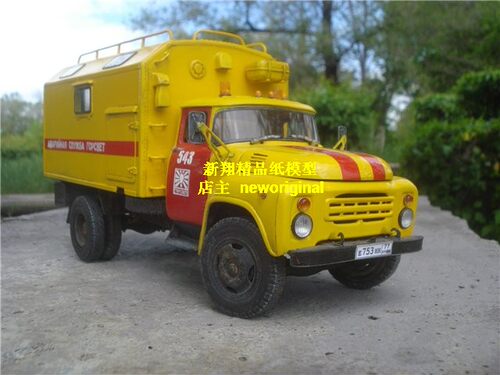 【新翔精品纸模型】zil130 卡车运输卡车货车 汽车工程设备模型