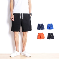 Mùa hè quần cotton nam 5 quần rộng giản dị thể thao quần short màu rắn 5 điểm quần đi biển xu hướng phần mỏng - Quần short quần bò nam