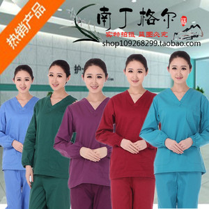 新品洗手衣女V 领长袖短袖分体套装刷手衣手术室用品医师服护士服