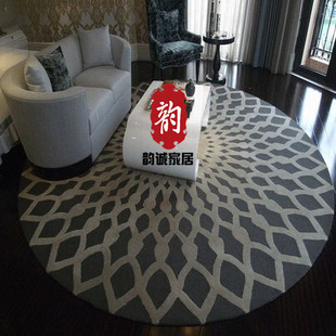 现代简约欧式圆形地毯客厅茶几沙发地毯卧室床边玄关手工腈纶地毯