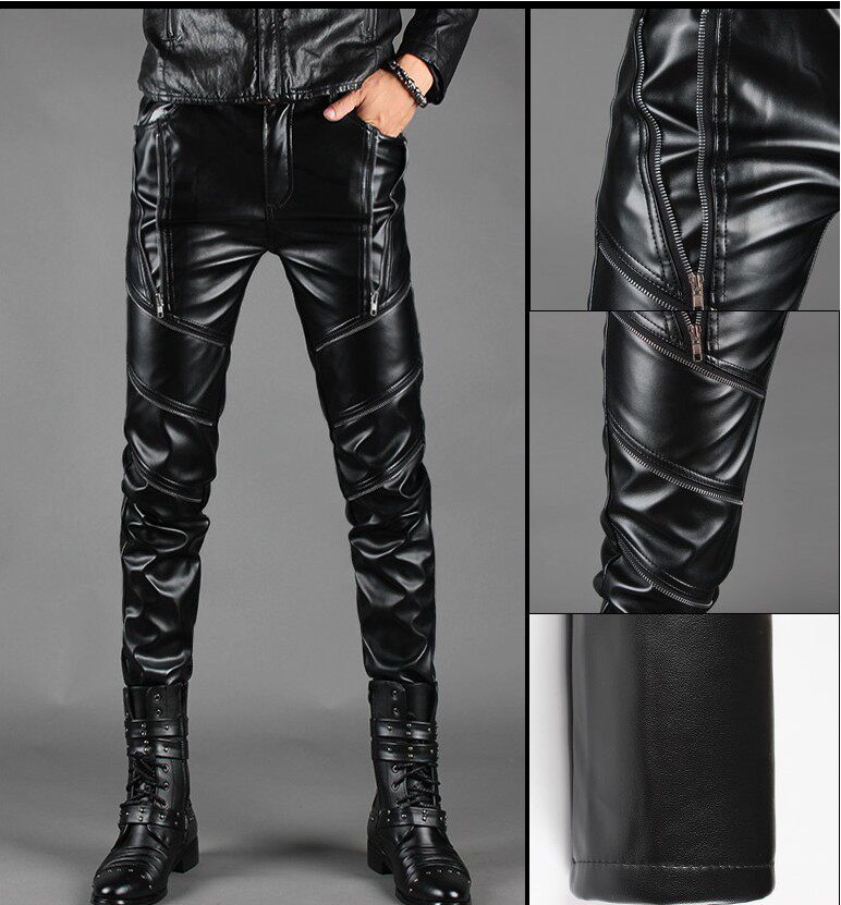 Pantalon cuir homme serré pour adolescent - Ref 1491782 Image 1