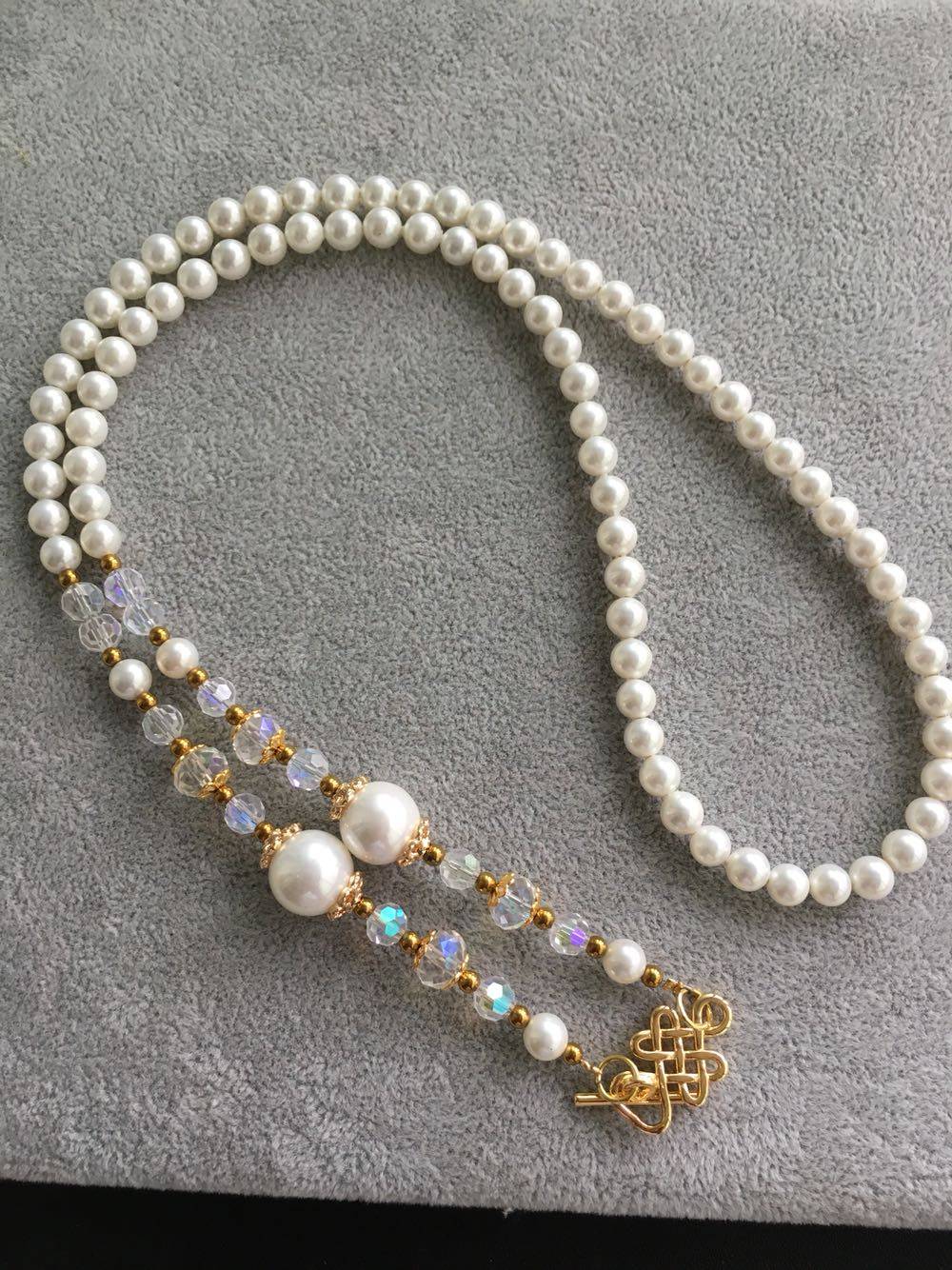 夏季新款贝珠水晶原创佛牌链中国结扣头个性时尚佛牌链定制项链