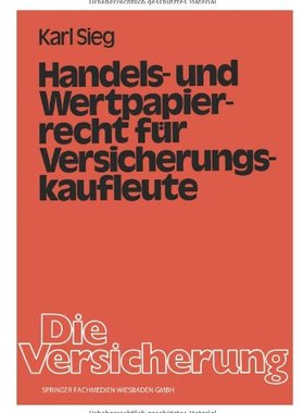 【预售】Handels- Und Wertpapierrecht Fur Versicherungs...