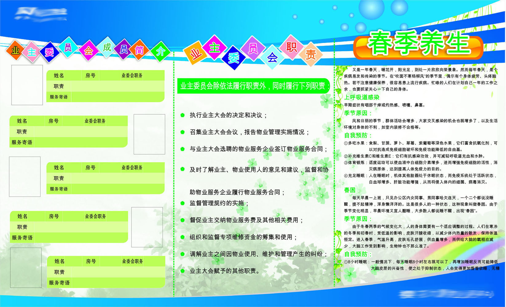 海报印制素材350养生2253成员简介及职责 春季养生宣传栏cdr