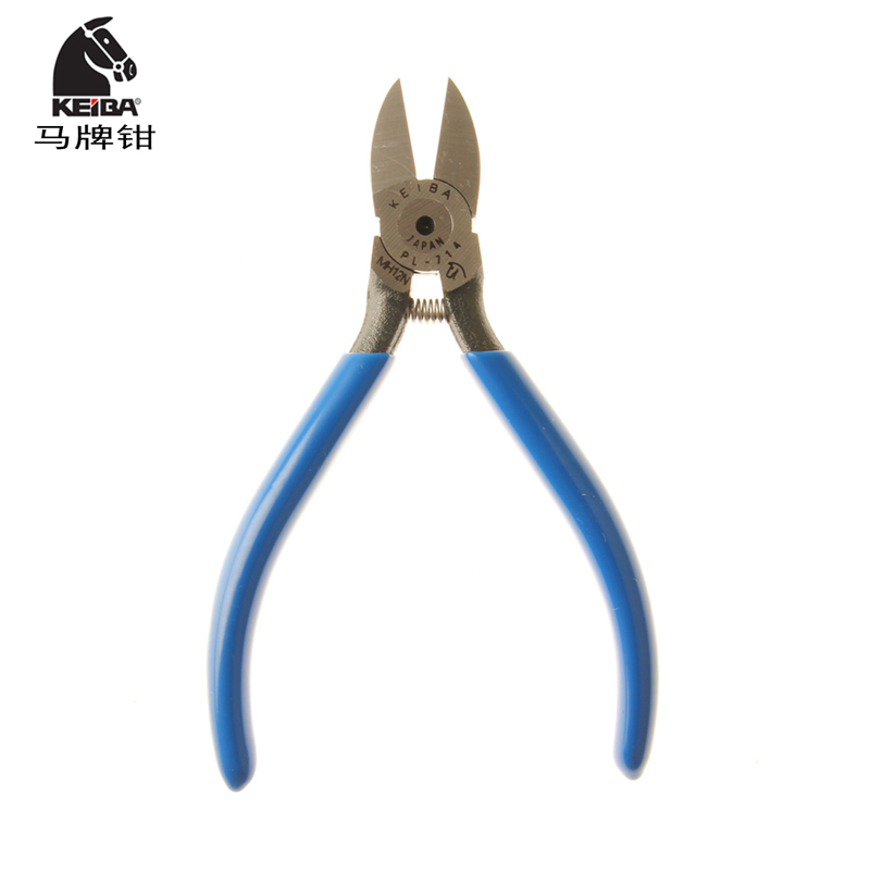 日本KEIBA马牌PL-714模型塑料水口钳 4寸水口剪原装进口斜咀钳