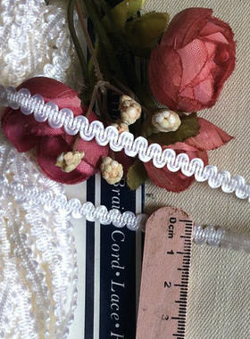 72D 优惠价 客供 自然粉白色 丝线小龙骨织带花边7mm宽5元4米