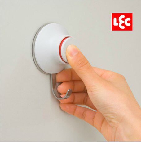 日本LEC正品 丽固按压式强力吸盘挂钩吸壁式超强无痕粘钩承重5kg
