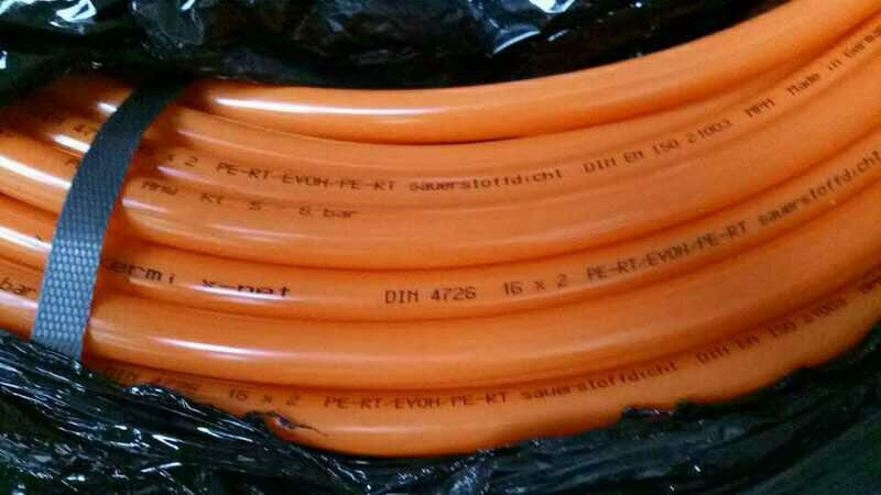 德国原装进口凯美pert地暖盘管橙色400m/卷地暖管道专用管材水管