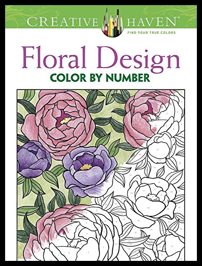 【预售】creative haven floral design color by number colo