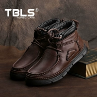 TBLS / Tang Bolais Giày nam mùa đông Giày cao cổ nam Giày da Anh Martin Boots Giày nam dụng cụ - Giày ống giày boot nam da bò