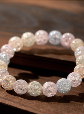 s412可爱清新马卡龙色水晶手链