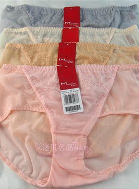 满3条包邮美思FA488文胸配套底裤性感网纱平角短裤D488内裤女中腰