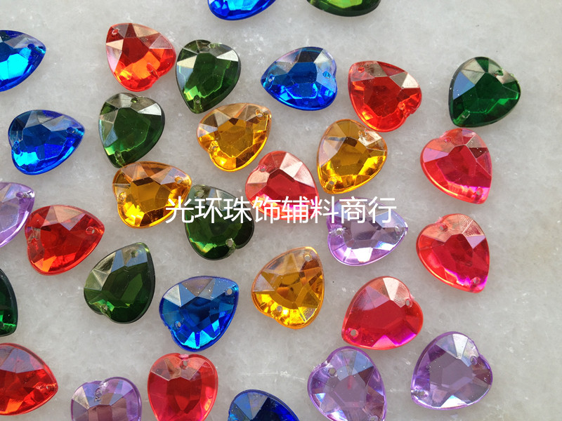 diy桃心形平底辅料手缝钻