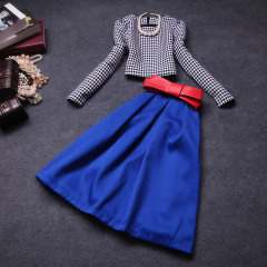 Style women's clothing-fall 2014 two-piece new European and American fashion dresses fall dresses, long sleeve suit #