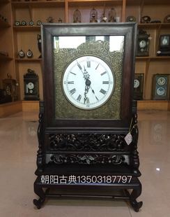 钟表 红木南京钟 仿古钟表 双盘星辰日月、机械、苏钟闹钟 机械