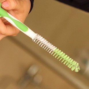 日本KM  可立式双色壶嘴刷 壶口刷 瓶口刷试管刷 可自立刷子小号