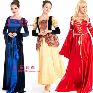 万圣节英国贵族女王装欧洲复古宫廷服装多色公主洋装化装舞会服女