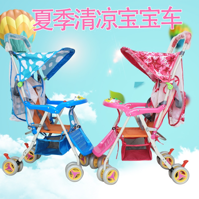 夏季婴儿藤编推车藤椅手推车儿童竹藤车宝宝仿藤推车轻便折叠推车