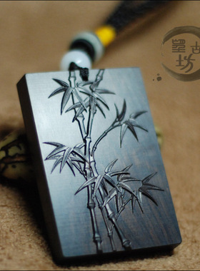 竹子木牌定制刻字情侣手把件
