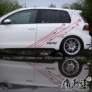 大众高尔夫6车贴拉花GOLF 7.5赛车装饰改装车身贴纸POLO 奥迪A3